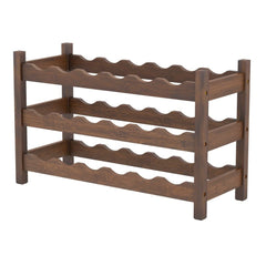 3 - Tier Bamboo Freestanding Countertop Wine Bottle Organizer - Coffee - Bro Dreams