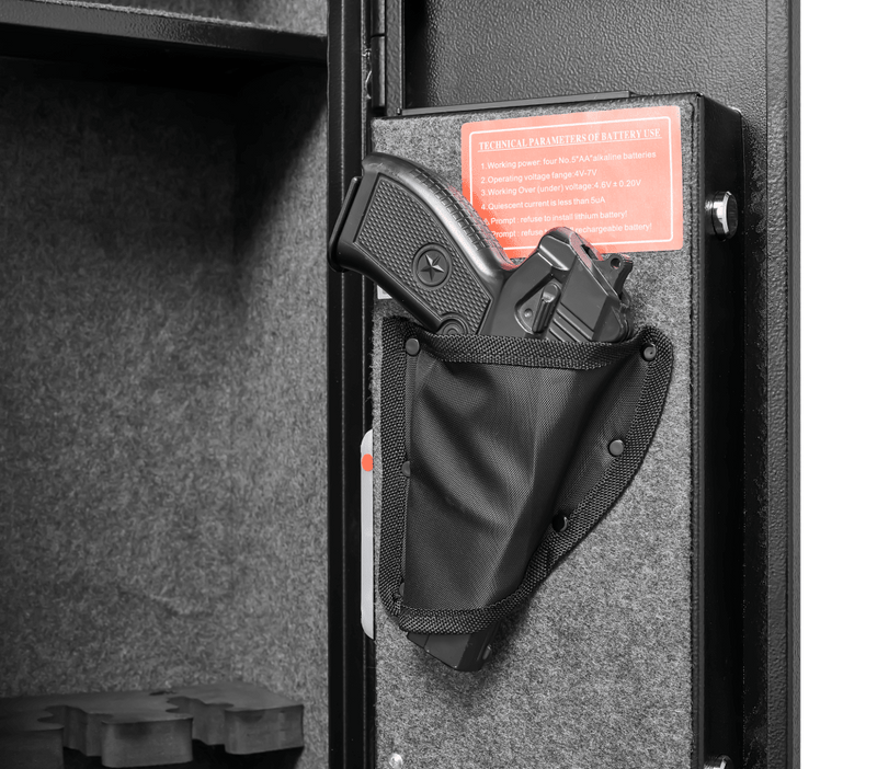 5 gun safes with 3 pistol pockets, quick access biometric adjustable heavy - duty gun rack mounted gun safes - Bro Dreams
