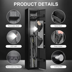 5 gun safes with 3 pistol pockets, quick access biometric adjustable heavy - duty gun rack mounted gun safes - Bro Dreams