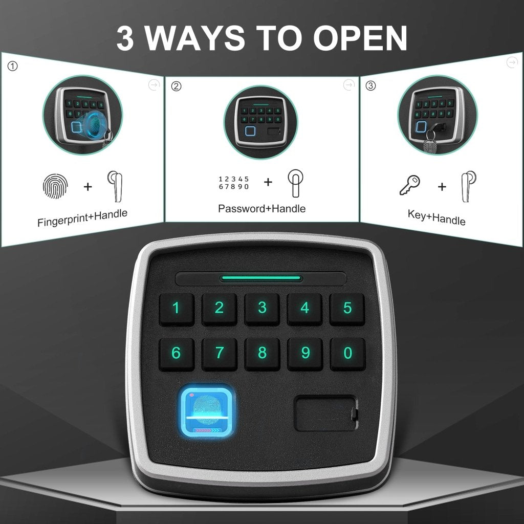 5 gun safes with 3 pistol pockets, quick access biometric adjustable heavy - duty gun rack mounted gun safes - Bro Dreams