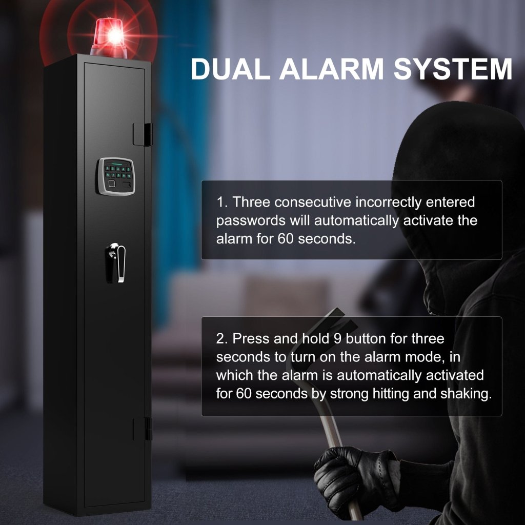 5 gun safes with 3 pistol pockets, quick access biometric adjustable heavy - duty gun rack mounted gun safes - Bro Dreams