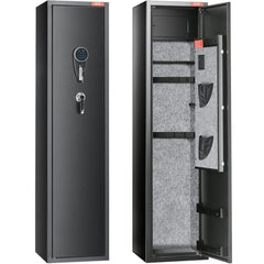 5 Rifles Gun Safe, Rifle Safe with Digital Keypad & Lock, Gun Storage Cabinet with Built - in Storage Locker, Removable Storage Shelf for Home Long Gun and Pistols - Bro Dreams