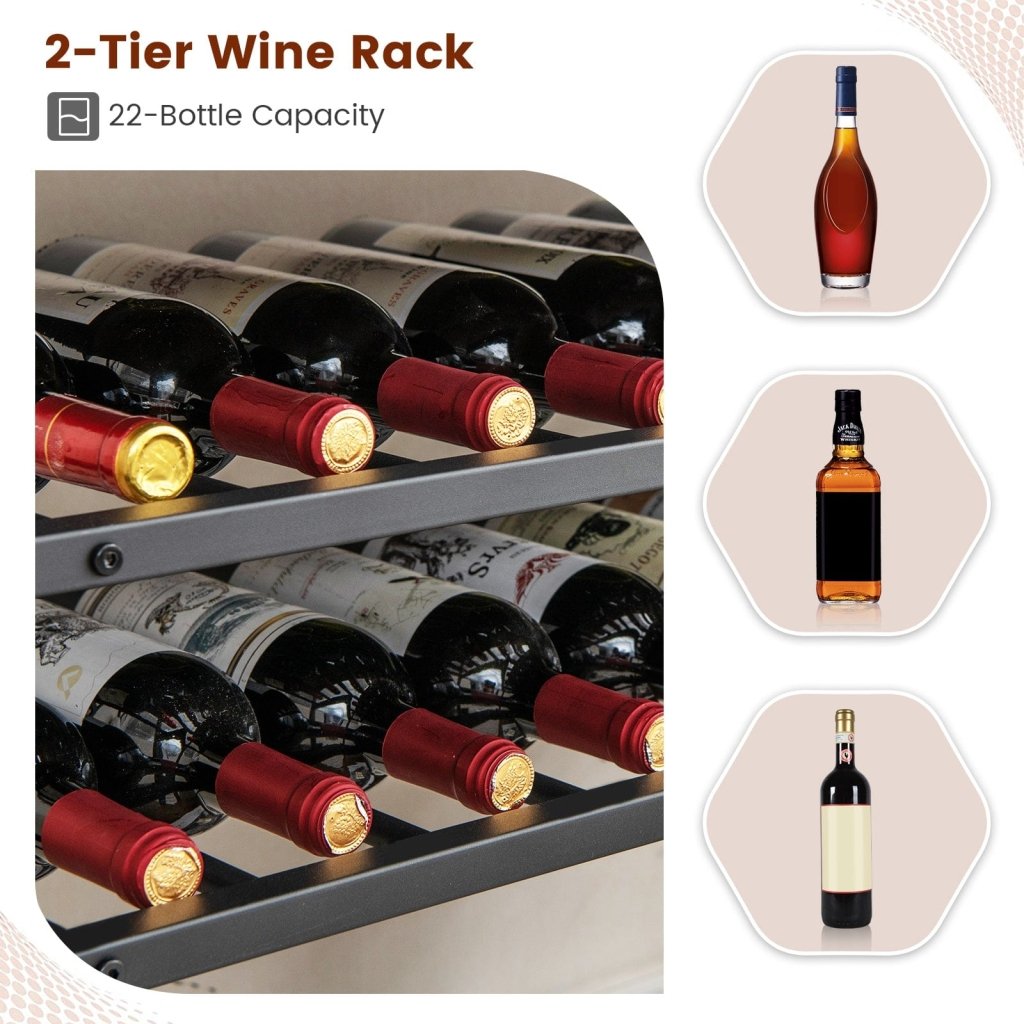 5 - tier Wine Rack Table with Glasses Holder - Bro Dreams