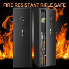 57" Heavy - Duty Anti - Theft Fireproof Biometric Gun Rifle Pistol Safe For Home, 11 - 12 Guns (SAK53816) - Bro Dreams