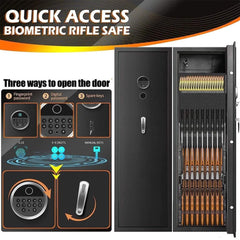 57" Heavy - Duty Anti - Theft Fireproof Biometric Gun Rifle Pistol Safe For Home, 11 - 12 Guns (SAK53816) - Bro Dreams