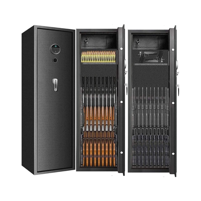 57" Heavy - Duty Anti - Theft Fireproof Biometric Gun Rifle Pistol Safe For Home, 11 - 12 Guns (SAK53816) - Bro Dreams