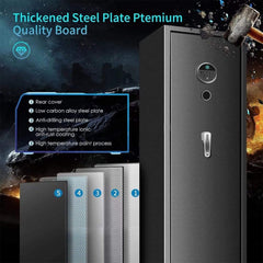 57" Heavy - Duty Anti - Theft Fireproof Biometric Gun Rifle Pistol Safe For Home, 11 - 12 Guns (SAK53816) - Bro Dreams