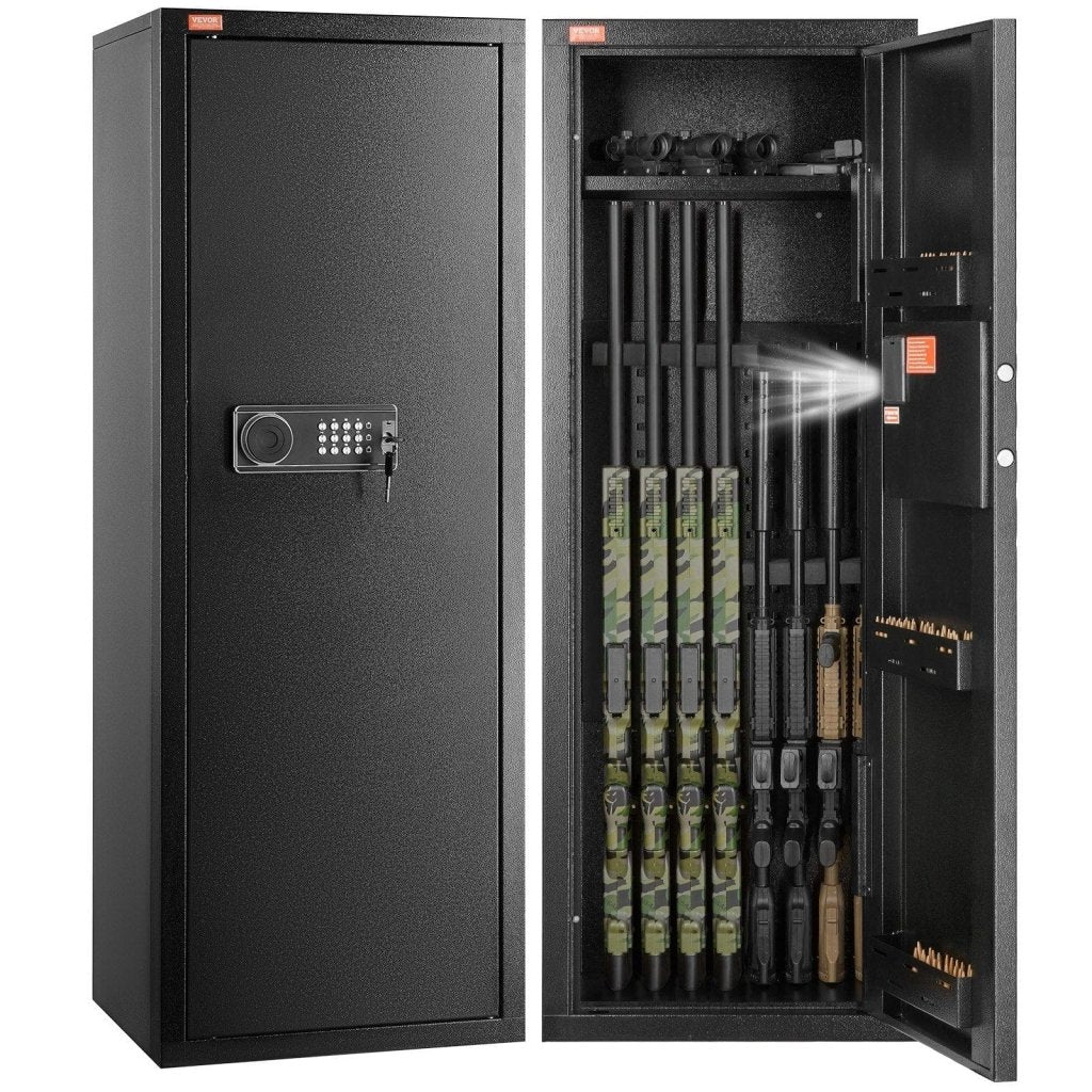 6 - 8 Rifles Gun Safe, Rifle Safe with Lock & Digital Keypad, Quick Access Tall Gun Storage Cabinet with Removable Shelf, Rifle Cabinet for Home Rifle and Shotguns - Bro Dreams