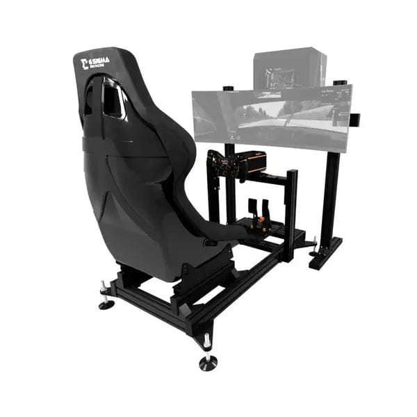 6 Sigma Performance Pedal Tray / Single Monitor Stand with PC mount / Mimo 4 6S-80 / Asetek La Prima Bundle