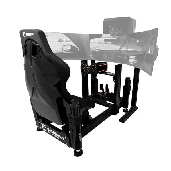 6 Sigma Performance Pedal Tray / Triple Monitor Stand with PC Mount / Mimo 4 6S-120 / Asetek Forte Bundle