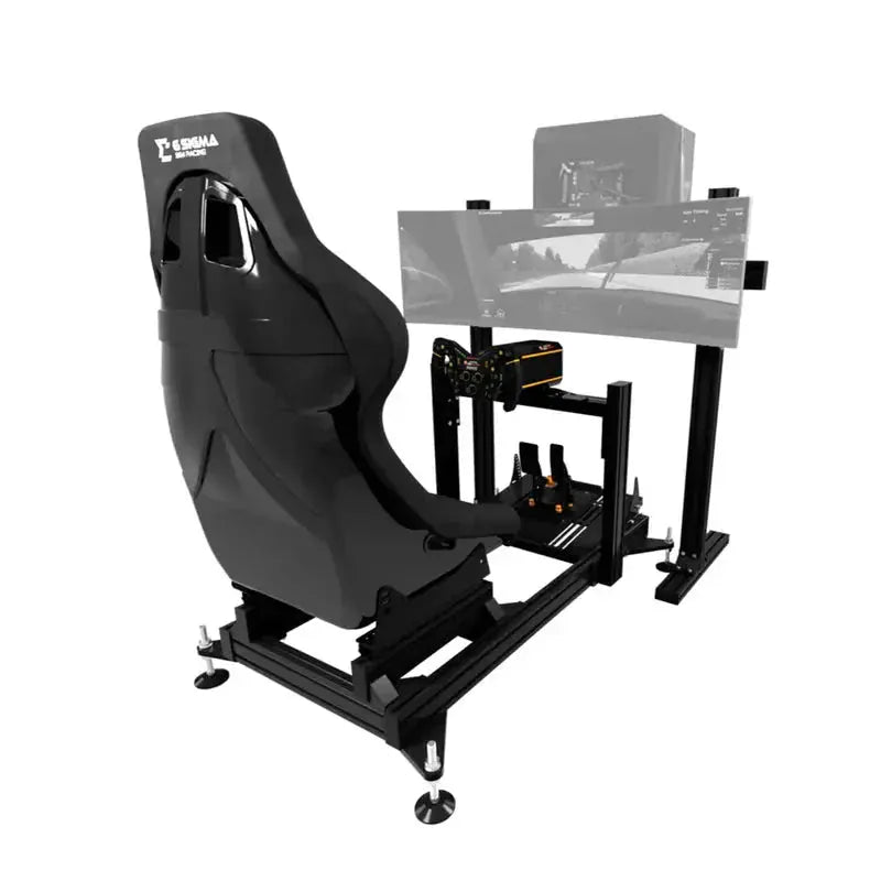 6 Sigma Standard Pedal Tray / Single Monitor Stand with PC mount / Mimo 4 6S-80 / Asetek La Prima Bundle