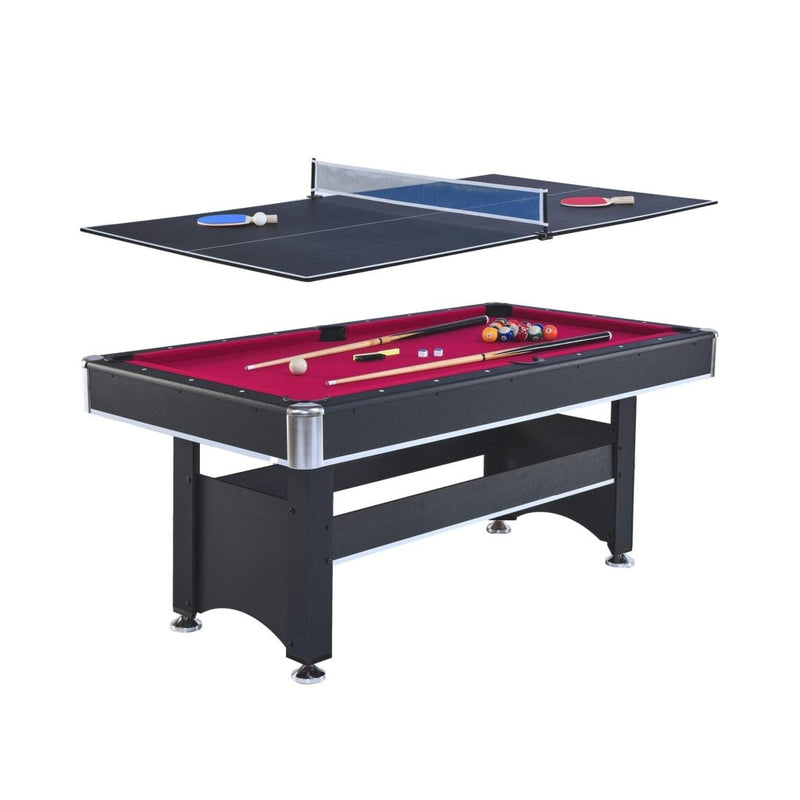 6FT Premium Wooden Multifunctional Pool Table With Table Tennis Top (SAK62741) - Bro Dreams