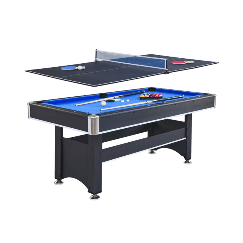 6FT Premium Wooden Multifunctional Pool Table With Table Tennis Top (SAK62741) - Bro Dreams