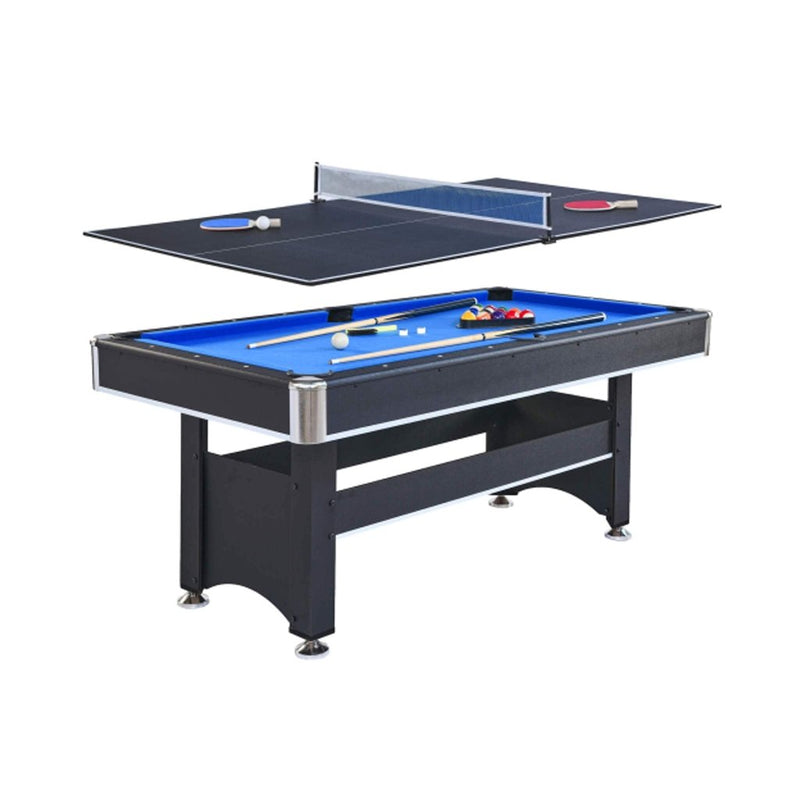 6FT Premium Wooden Multifunctional Pool Table With Table Tennis Top (SAK62741) - Bro Dreams