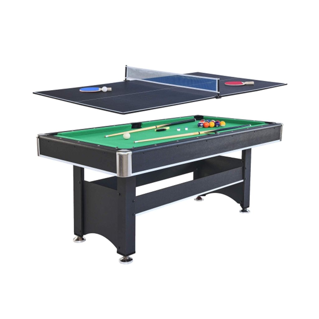 6FT Premium Wooden Multifunctional Pool Table With Table Tennis Top (SAK62741) - Bro Dreams
