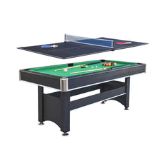 6FT Premium Wooden Multifunctional Pool Table With Table Tennis Top (SAK62741) - Bro Dreams