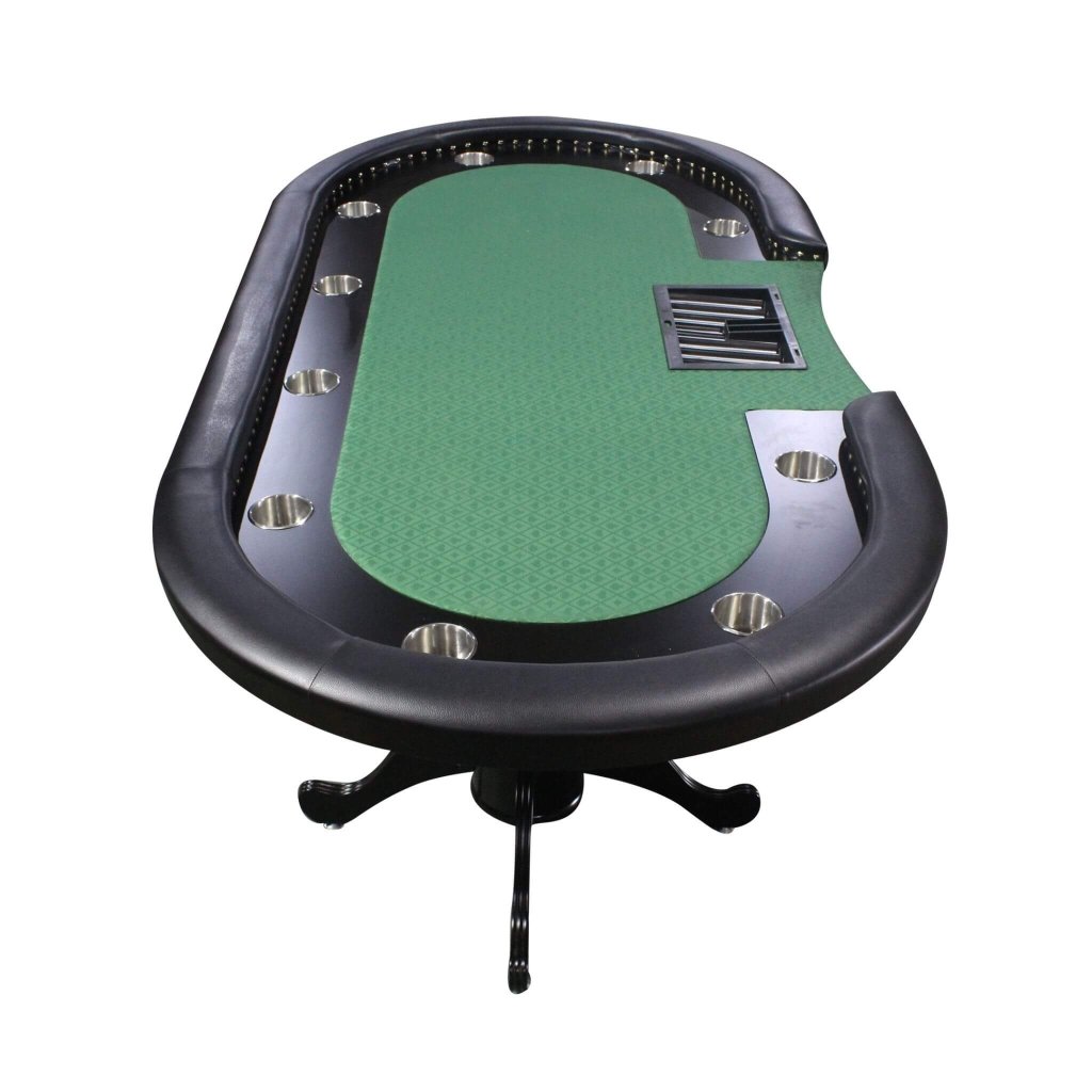 96 - Inch Premium 10 - Player Poker Table With Cup Holders And Chip Tray (SAK16495) - Bro Dreams