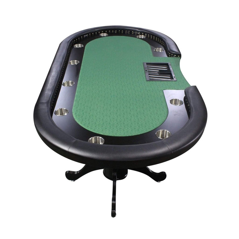 96 - Inch Premium 10 - Player Poker Table With Cup Holders And Chip Tray (SAK16495) - Bro Dreams