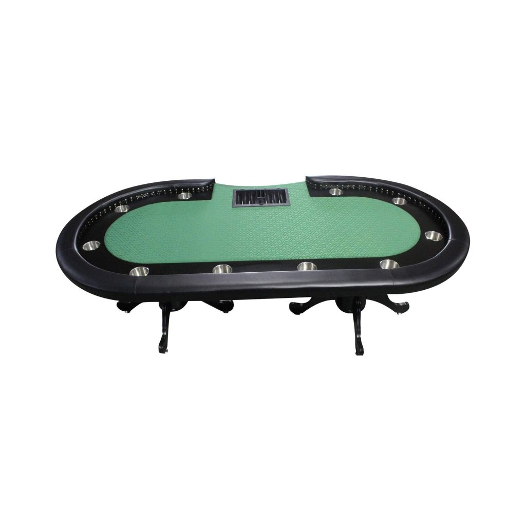 96 - Inch Premium 10 - Player Poker Table With Cup Holders And Chip Tray (SAK16495) - Bro Dreams