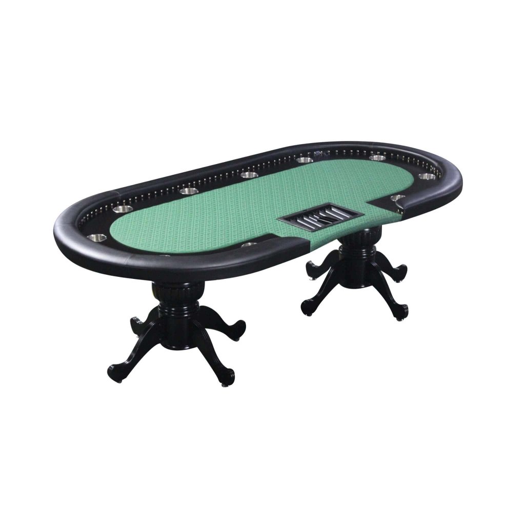 96 - Inch Premium 10 - Player Poker Table With Cup Holders And Chip Tray (SAK16495) - Bro Dreams