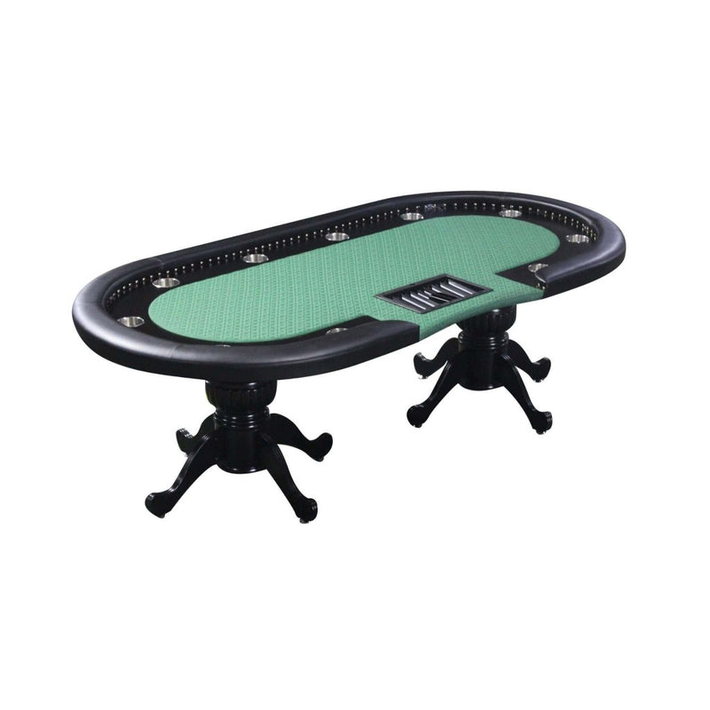96 - Inch Premium 10 - Player Poker Table With Cup Holders And Chip Tray (SAK16495) - Bro Dreams