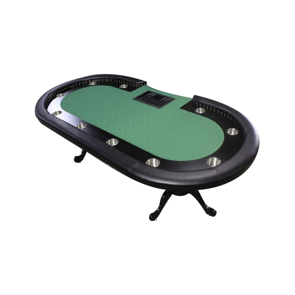 96 - Inch Premium 10 - Player Poker Table With Cup Holders And Chip Tray (SAK16495) - Bro Dreams