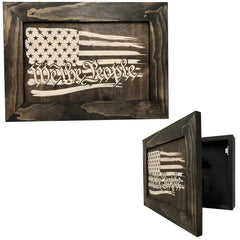 American Flag Gun Cabinet We The People Decorative and Secure Hidden Gun Safe (Black and White) - Bro Dreams