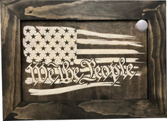 American Flag Gun Cabinet We The People Decorative and Secure Hidden Gun Safe (Black and White) - Bro Dreams