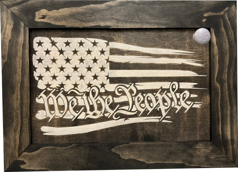 American Flag Gun Cabinet We The People Decorative and Secure Hidden Gun Safe (Black and White) - Bro Dreams