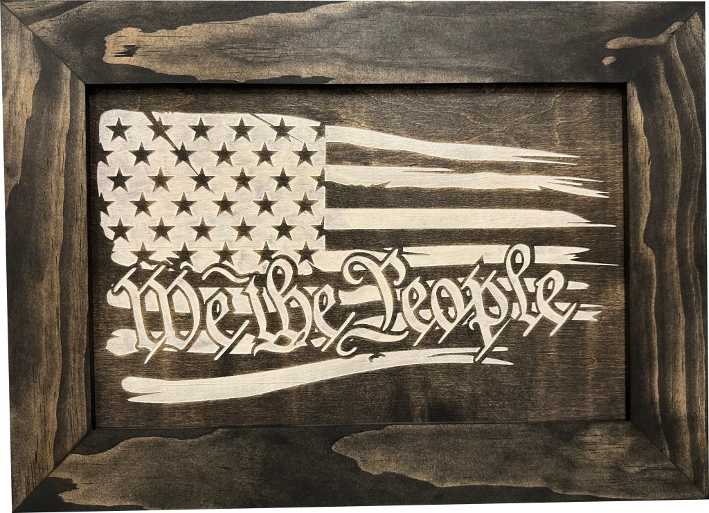 American Flag Gun Cabinet We The People Decorative and Secure Hidden Gun Safe (Black and White) - Bro Dreams