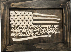 American Flag Gun Cabinet We The People Decorative and Secure Hidden Gun Safe (Black and White) - Bro Dreams