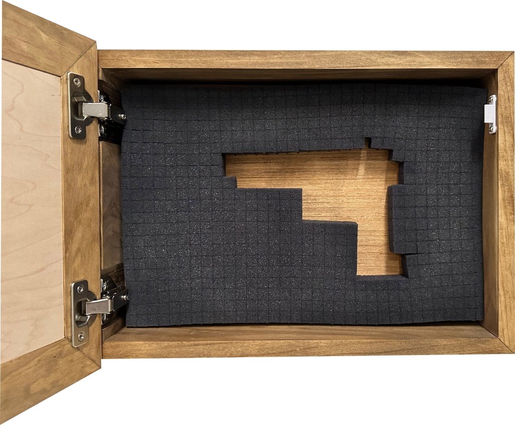 American Flag Gun Cabinet We The People Decorative and Secure Hidden Gun Safe (Natural) - Bro Dreams