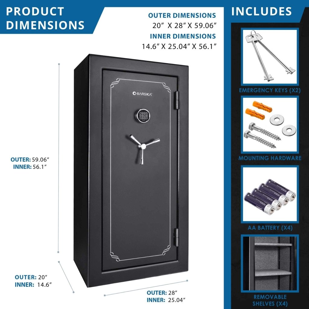 Barska 1.87 CF Heavy - Duty Extra - Large Industrial Steel Fireproof Safe Vault With Digital Keypad (SAK63810) - Bro Dreams