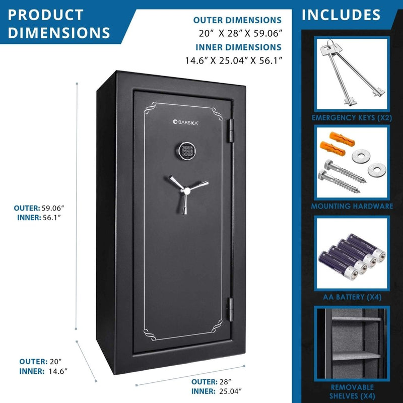 Barska 1.87 CF Heavy - Duty Extra - Large Industrial Steel Fireproof Safe Vault With Digital Keypad (SAK63810) - Bro Dreams