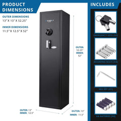 Barska 4.33 CF Heavy - Duty Rifle Gun Safe With Biometric And Digital Keypad Access (SAK80356) - Bro Dreams