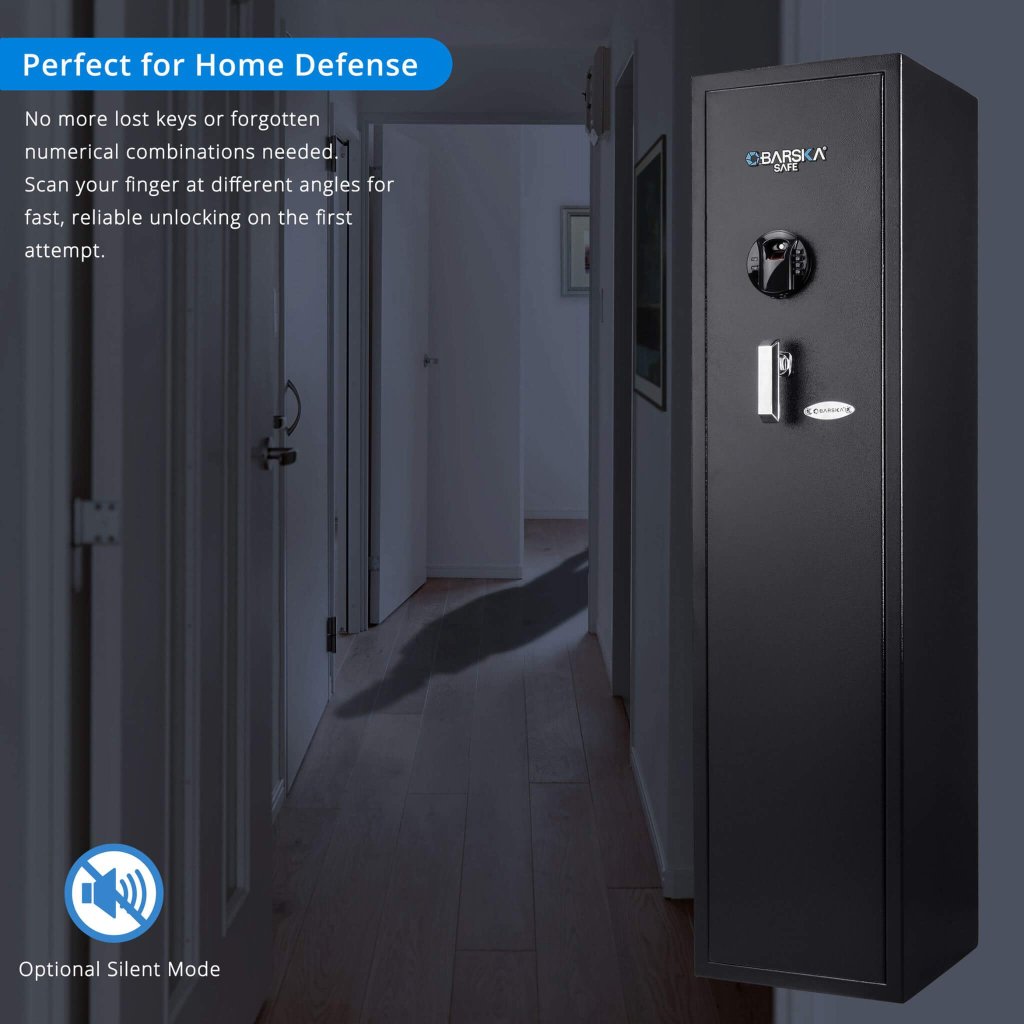 Barska 4.33 CF Heavy - Duty Rifle Gun Safe With Biometric And Digital Keypad Access (SAK80356) - Bro Dreams