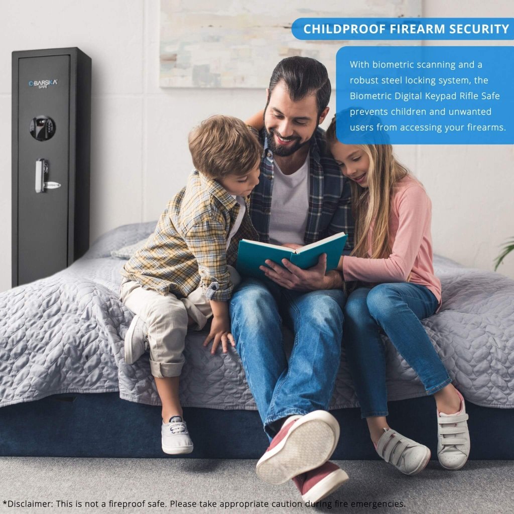 Barska 4.33 CF Heavy - Duty Rifle Gun Safe With Biometric And Digital Keypad Access (SAK80356) - Bro Dreams