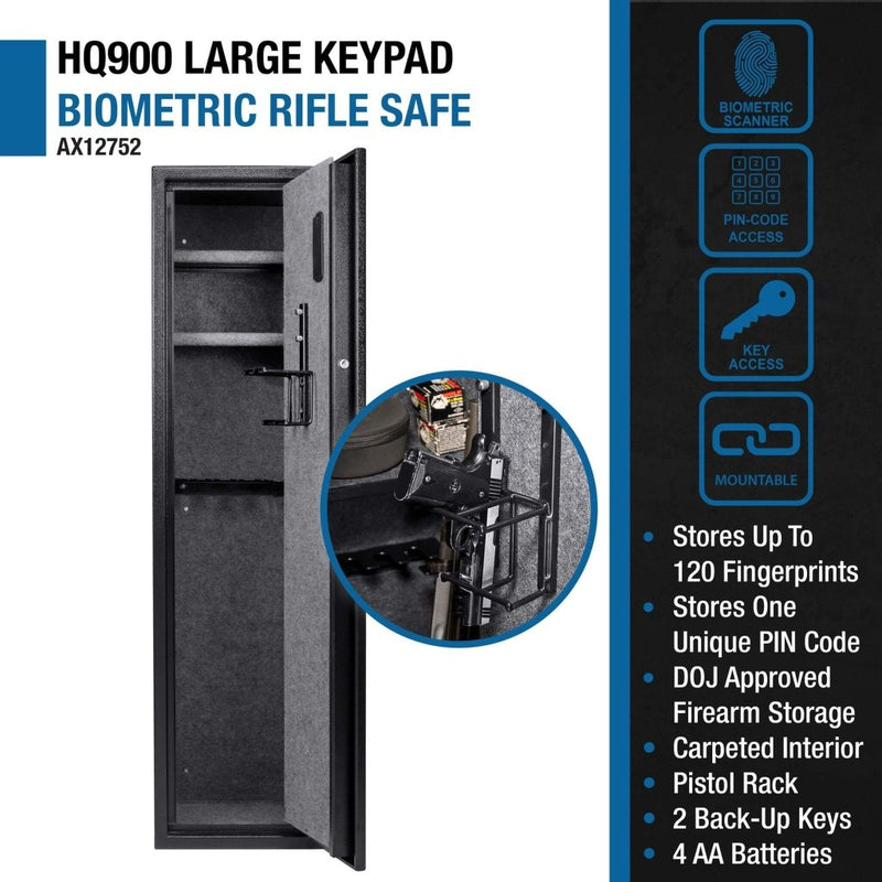 Barska 4.33 CF Heavy - Duty Rifle Gun Safe With Biometric And Digital Keypad Access (SAK80356) - Bro Dreams