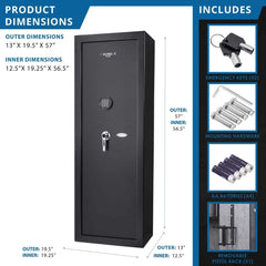 Barska 7.87 CF Extra - Large Rifle Gun Safe With Electronic Keypad And Secure Lock (SAK18420) - Bro Dreams