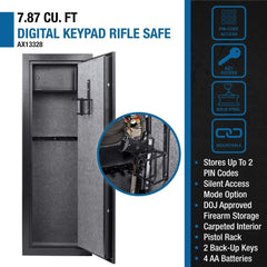 Barska 7.87 CF Extra - Large Rifle Gun Safe With Electronic Keypad And Secure Lock (SAK18420) - Bro Dreams