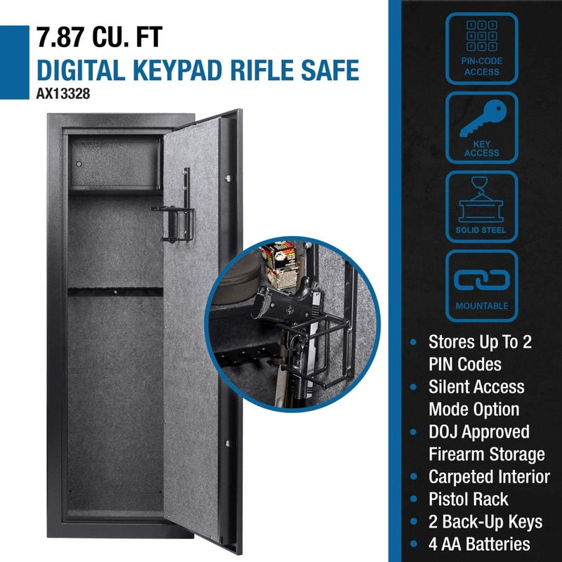 Barska 7.87 CF Extra - Large Rifle Gun Safe With Electronic Keypad And Secure Lock (SAK18420) - Bro Dreams