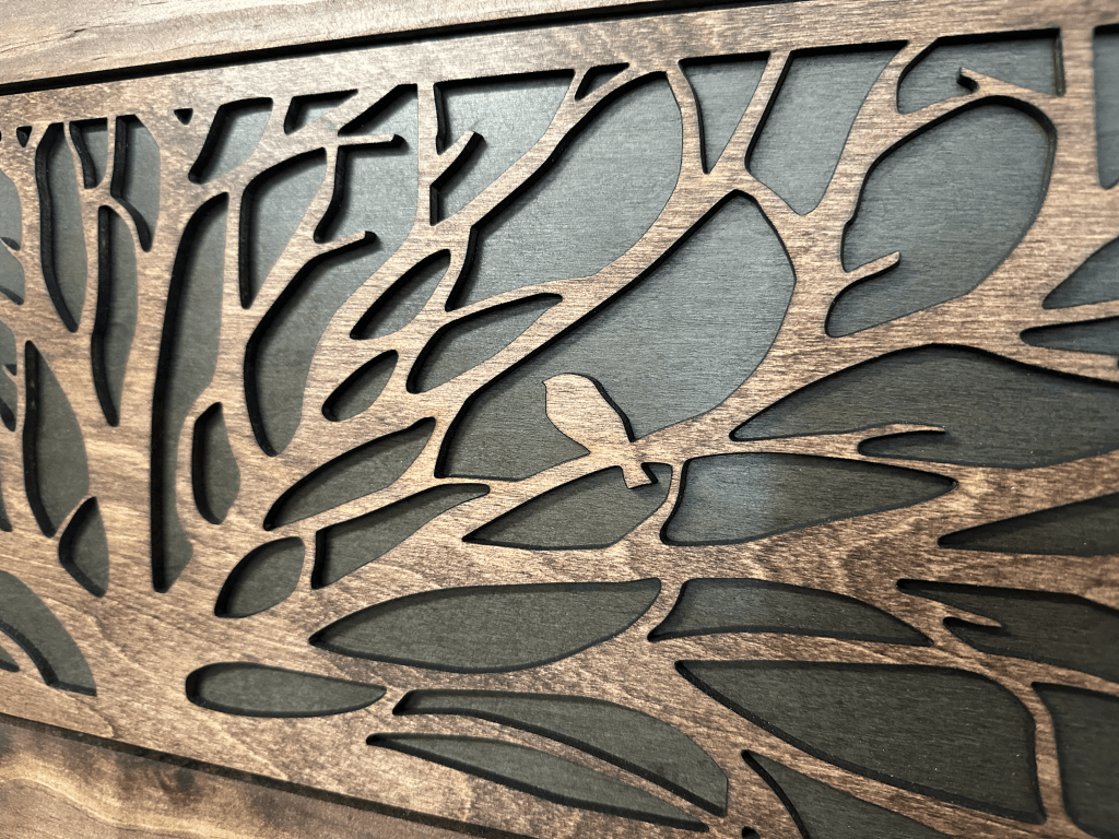 Birds in a Tree Large Gun Concealment Coat Rack - Handcrafted Wooden Gun Cabinets - Gun Shelf Hidden Storage for Rifles, Shotguns, & Handguns - Quick Access Hidden Wall Safe - Bro Dreams