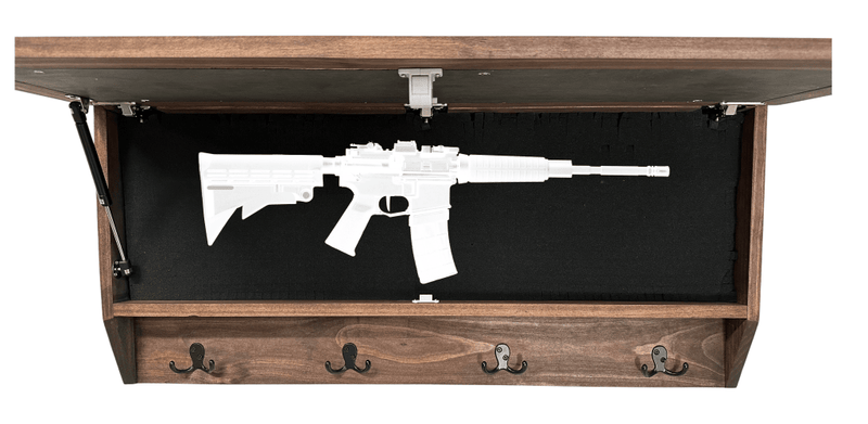 Birds in a Tree Large Gun Concealment Coat Rack - Handcrafted Wooden Gun Cabinets - Gun Shelf Hidden Storage for Rifles, Shotguns, & Handguns - Quick Access Hidden Wall Safe - Bro Dreams