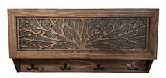 Birds in a Tree Large Gun Concealment Coat Rack - Handcrafted Wooden Gun Cabinets - Gun Shelf Hidden Storage for Rifles, Shotguns, & Handguns - Quick Access Hidden Wall Safe - Bro Dreams