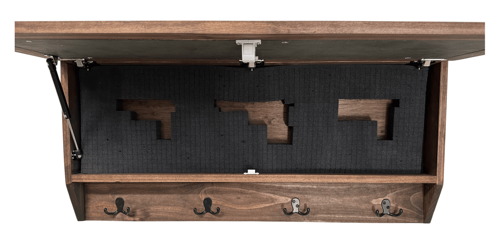 Birds in a Tree Large Gun Concealment Coat Rack - Handcrafted Wooden Gun Cabinets - Gun Shelf Hidden Storage for Rifles, Shotguns, & Handguns - Quick Access Hidden Wall Safe - Bro Dreams