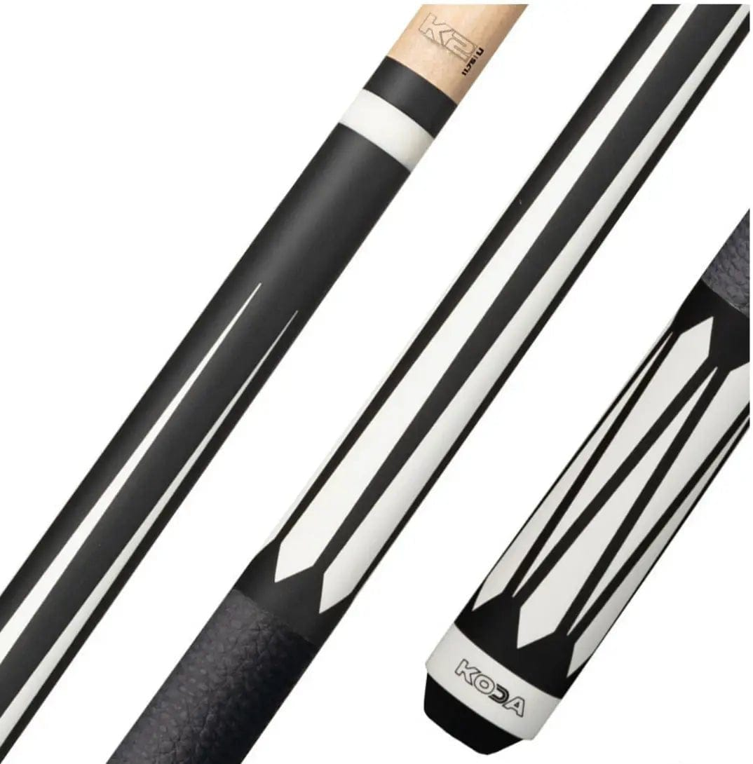 C.P.Dean Company Cue Stick 18 K2 Cue Matte Black and White Floating Design, Leather Lore Wrap