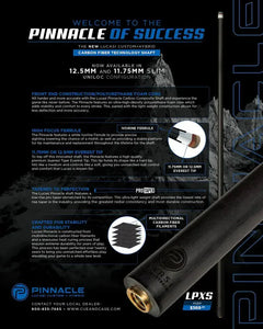 C.P.Dean Company Cue Stick Lucasi Pinnacle Coffee Wash Birdseye Maple/Black Cue With Carbon Fiber Tech Shaft