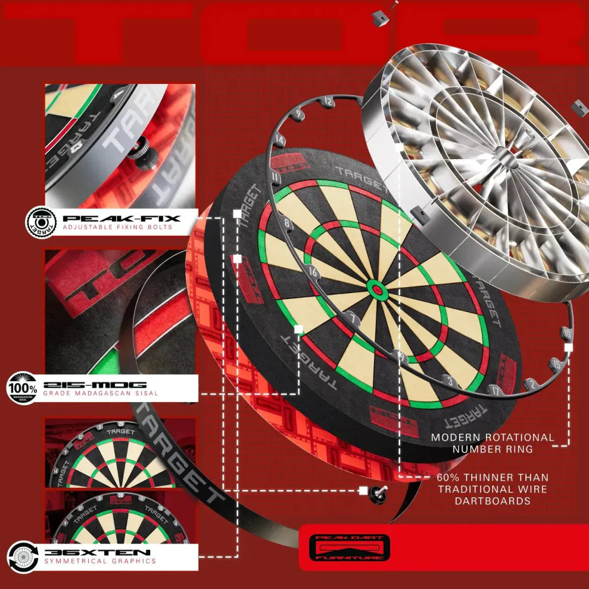 C.P.Dean Company Dartboards Target 2024 Tor Dartboard