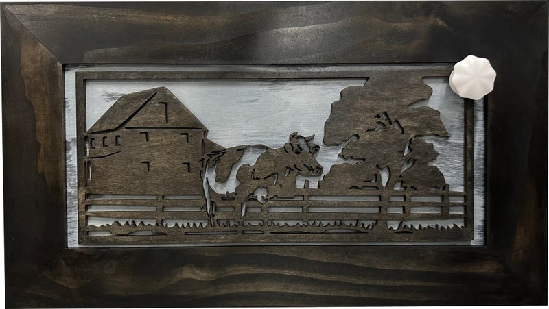 Decorative Cow Farm Wall - Mounted Secure Gun Cabinet - Gun Safe To Securely Store Your Gun & Home Self Defense Gear - Bro Dreams