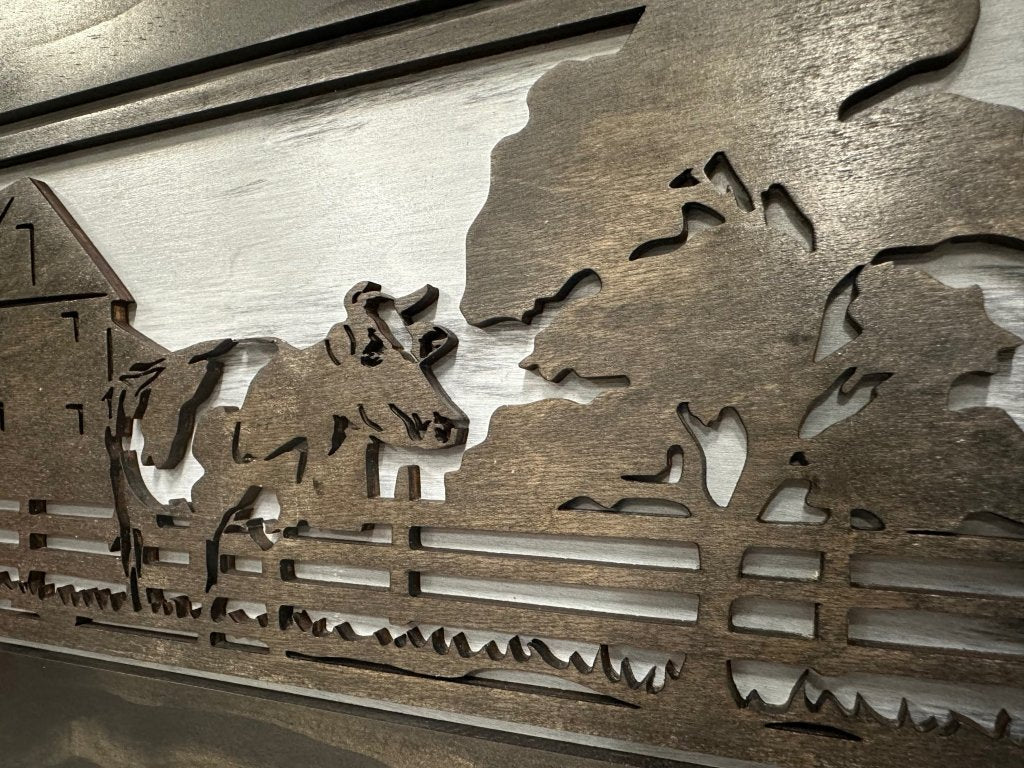 Decorative Cow Farm Wall - Mounted Secure Gun Cabinet - Gun Safe To Securely Store Your Gun & Home Self Defense Gear - Bro Dreams